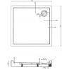 Mexen Flow+ квадратен поддушов корито 90 x 90 см, черен мат - 46S709090H