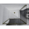Mexen Apia плъзгаща душ кабина 90 x 100 см, прозрачна, златна + душ корито Flat,