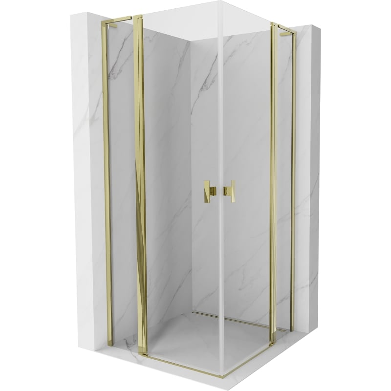 Mexen Mist L Duo лява душ кабина 95 x 95 см, прозрачна, златна - 8A4L-095-095-50-00