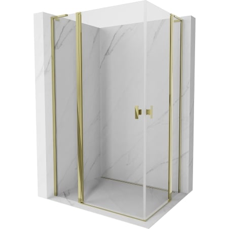 Mexen Mist L Duo въртяща се душ кабина 100 x 95 см, прозрачна, златна - 8A4L-100-095-50-00