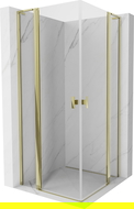 Mexen Mist L Duo душ кабина със сгъваеми врати 110 x 110 см, прозрачна, златна - 8A4L-110-110-50-00