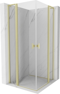 Mexen Mist L Duo кабина за душ с панти 90 x 90 cm, прозрачна, злато четкано - 8A4L-090-090-55-00