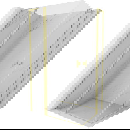 Mexen Mist L Duo ъглова душ кабина 100 x 90 cm, прозрачна, златна матирана - 8A4L-100-090-55-00