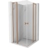 Mexen Mist L Duo душ кабина с люлеещи се врати 90 x 90 см, прозрачна, четкан мед - 8A4L-090-090-65-00