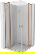 Mexen Mist L Duo душ кабина с люлеещи се врати 90 x 90 см, прозрачна, четкан мед - 8A4L-090-090-65-00