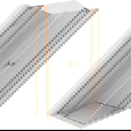 Mexen Mist L Duo душ кабина, 95 x 95 см, прозрачна, четкана мед - 8A4L-095-095-65-00