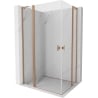 Mexen Mist L Duo душ кабина с отварящи се врати 100 x 90 см, прозрачна, четкана мед - 8A4L-100-090-65-00