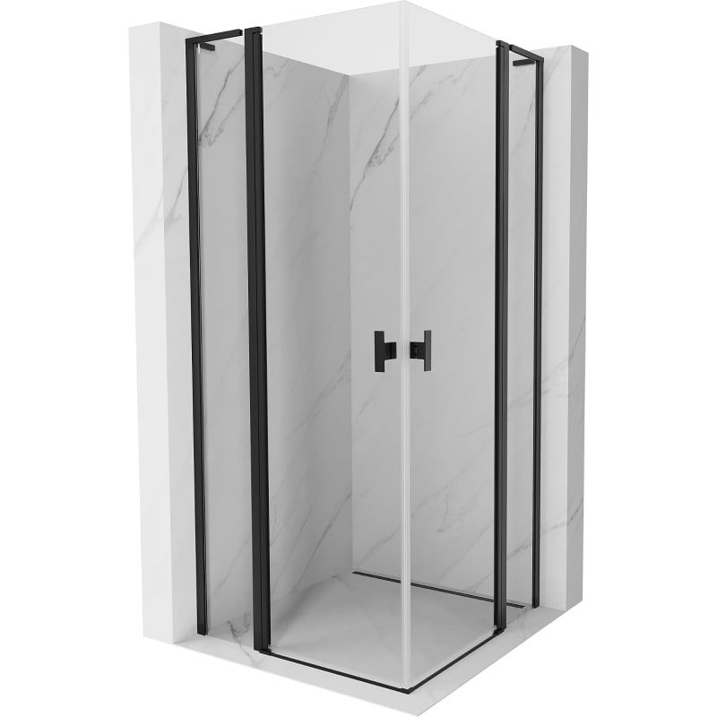 Mexen Mist L Duo сгъваема душ кабина 95 x 95 см, прозрачна, черна - 8A4L-095-095-70-00