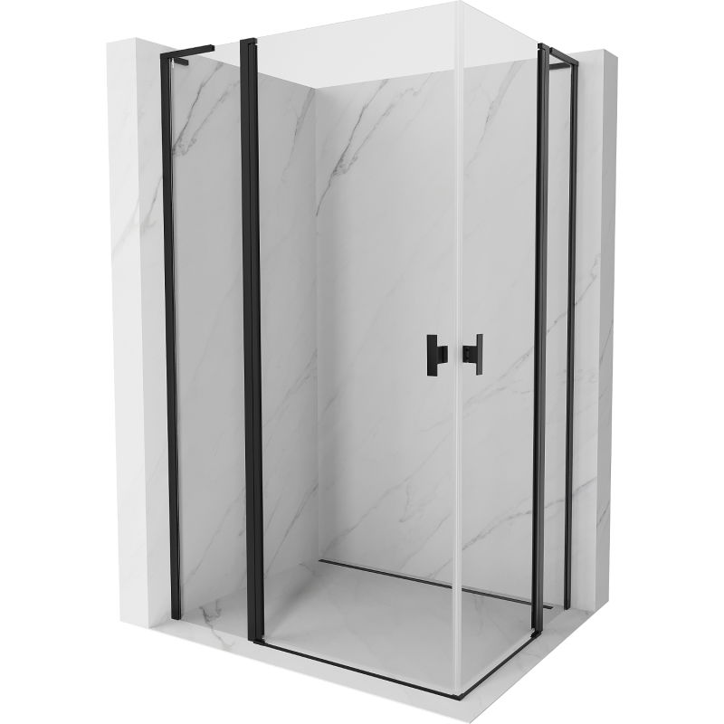 Mexen Mist L Duo душ кабина с отваряеми врати 110 x 95 см, прозрачна, черна - 8A4L-110-095-70-00