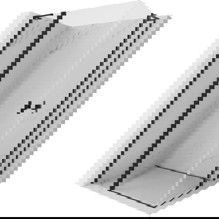 Mexen Mist L Duo стъклена душ кабина 120 x 95 см, прозрачна, черна - 8A4L-120-095-70-00