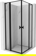 Душ кабина Mexen Mist L Duo 90 x 90 см, черна рамка, черна - 8A4L-090L-090P-70-70