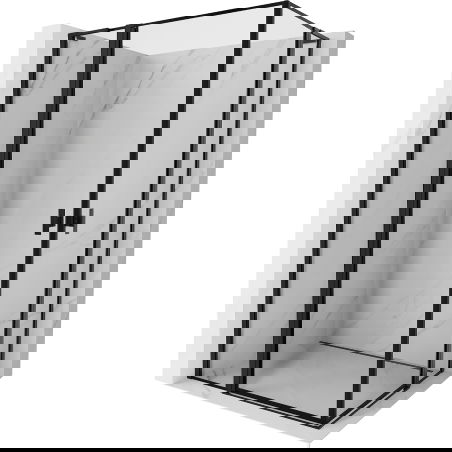 Mexen Mist L Duo кабина за душ с отварящи се врати 100 x 90 см, черна рамка, черна - 8A4L-100L-090P-70-70