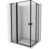 Mexen Mist L Duo отваряща се душ кабина 110 x 90 см, черна рамка, черна - 8A4L-110L-090P-70-70