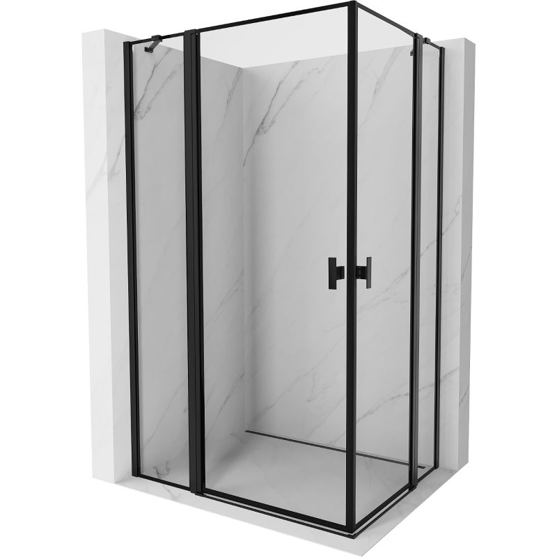 Mexen Mist Duo душ кабина със завъртане 115 x 105 см, черна рамка, черна - 8A4-115L-105P-70-70