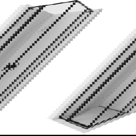 Mexen Mist L Duo, сгъваем душ кабина 120 x 120 см, черна рамка, черна - 8A4L-120L-120P-70-70