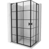 Душ кабина Mexen Mist L Duo с врата 115 x 90 см, черна решетка, черна - 8A4L-115L-090P-70-77