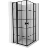 Mexen Mist L Двойна душ кабина с врати 95 x 95 см, черна решетка, черна