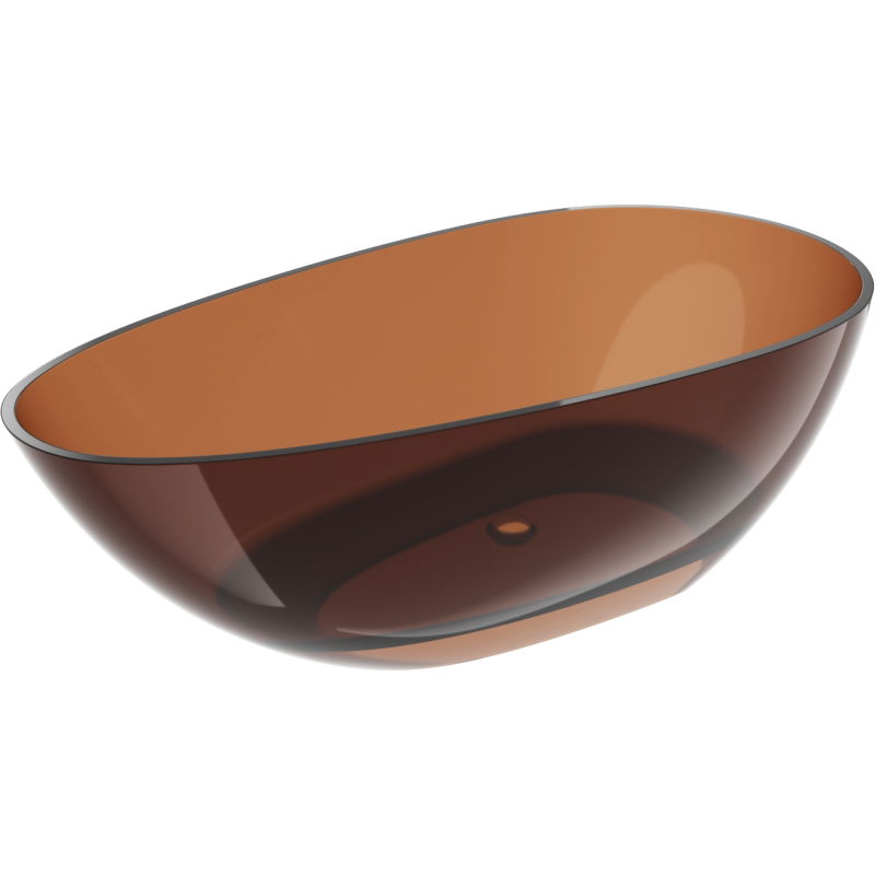 Mexen Glass седяща вана свободностояща прозрачна 170 x 85 см, хромиран капак - 58061708505