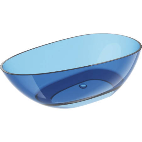 Mexen Glass прозрачна свободностояща вана 170 x 85 см, деним, хромиран клапан