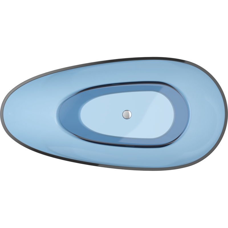 Mexen Glass деним свободностояща прозрачна вана 170 x 85 cm, хромиран изпускател - 58061708507