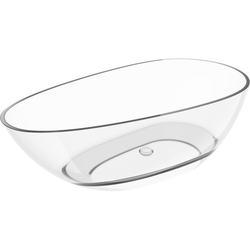 Mexen Glass прозрачна свободностояща вана, прозрачна, 170 x 85 см, хромирана тапа - 58061708508