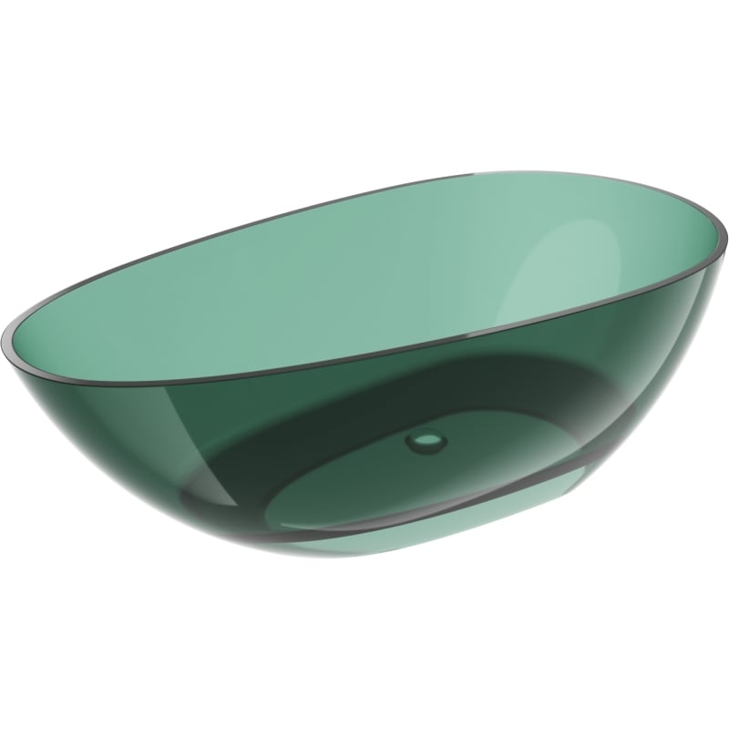 Mexen Glass Свободностояща прозрачна вана 170 x 85 см, тюркоаз, хромиран