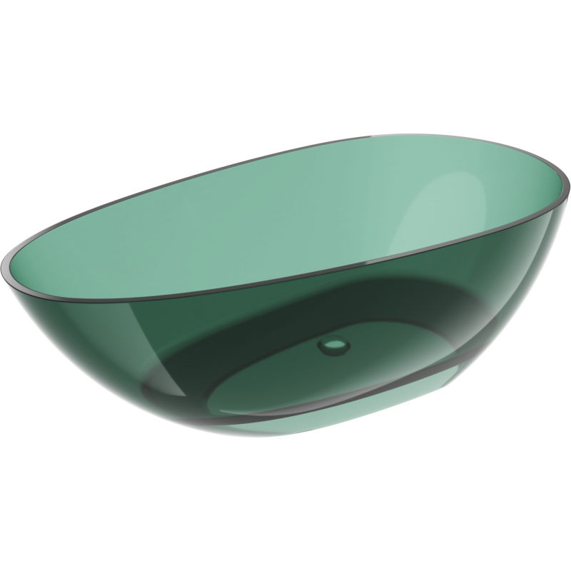 Mexen Glass teal свободностояща прозрачна вана 170 x 85 cm, хромиран капак - 58061708511