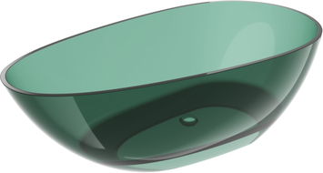 Mexen Glass Свободностояща прозрачна вана 170 x 85 см, тюркоаз, хромиран