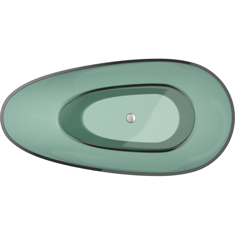 Mexen Glass teal свободностояща прозрачна вана 170 x 85 cm, хромиран капак - 58061708511