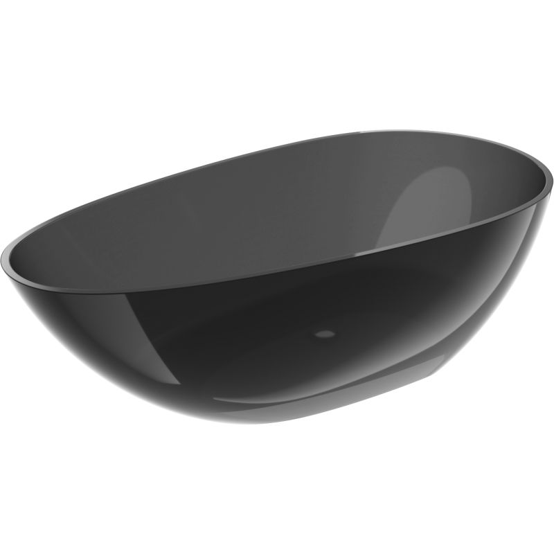 Mexen Glass черна свободностояща вана прозрачна 160 x 80 см, хромиран изпускател - 58061608013