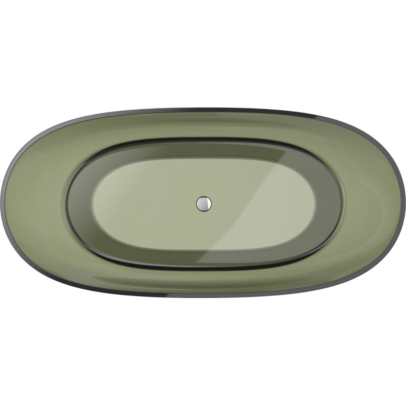 Mexen Pure маслинено-зелена свободно стояща прозрачна вана 170 x 80 см, хромиран клапан - 58071708001