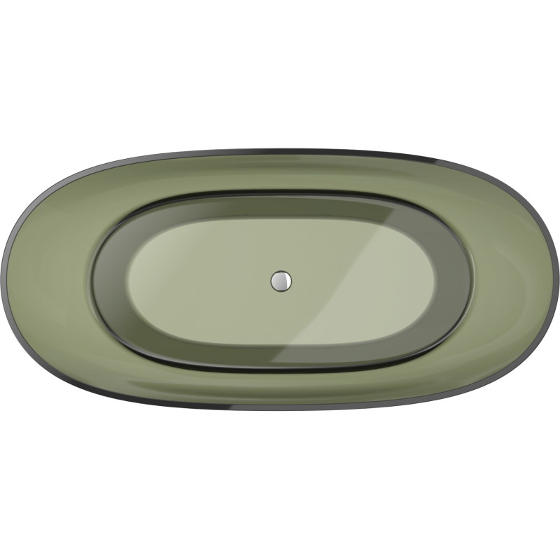 Mexen Pure самостоятелна вана прозрачна 170 x 80 см, olive, хромиран капачка