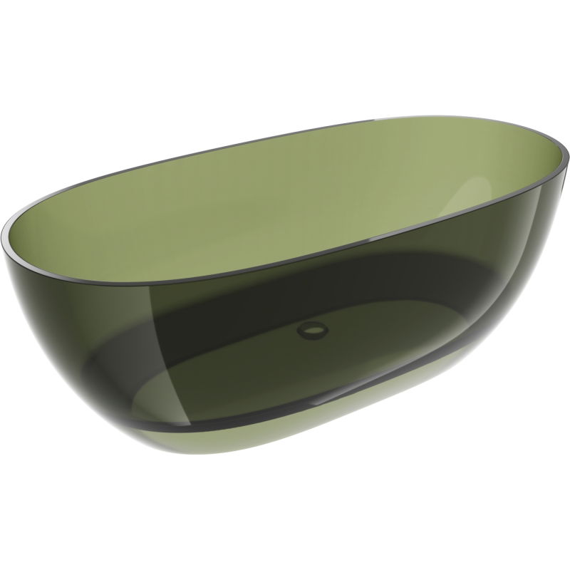 Mexen Pure маслинено-зелена свободно стояща прозрачна вана 170 x 80 см, хромиран клапан - 58071708001