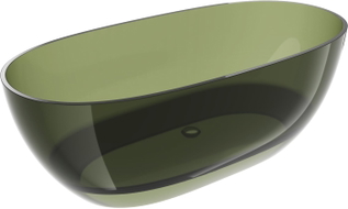 Mexen Pure самостоятелна вана прозрачна 170 x 80 см, olive, хромиран капачка