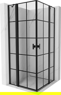 Mexen Mist Duo отваряща се душ кабина 105 x 105 см, черна решетка, черна - 8A4-105L-105P-70-77