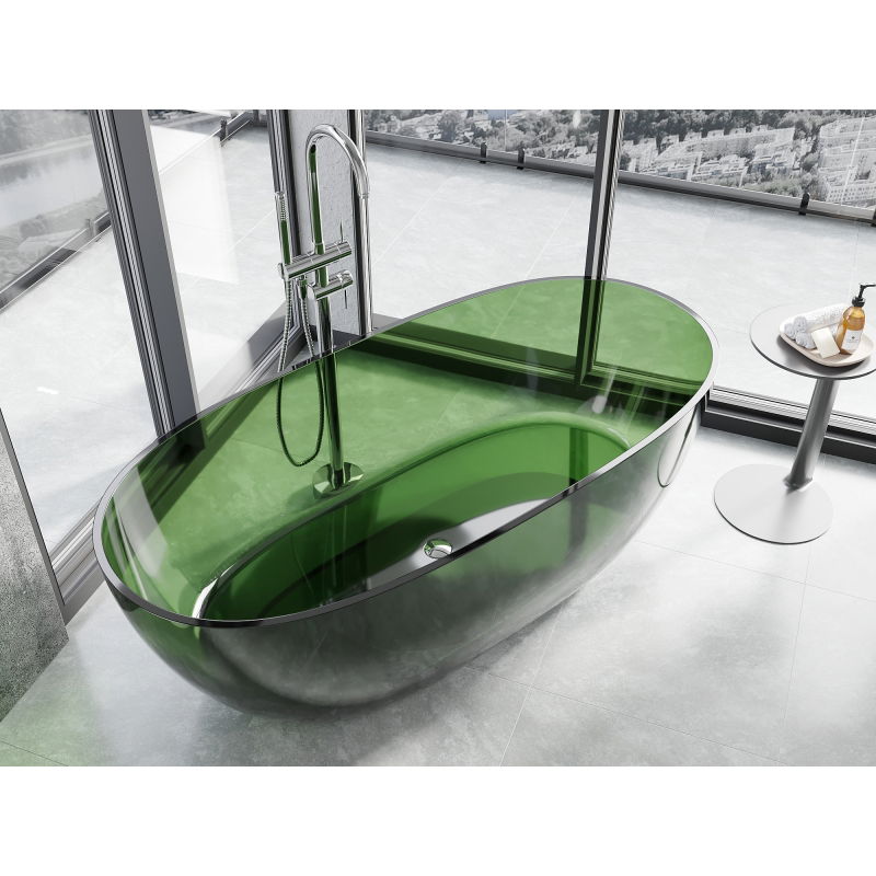 Mexen Pure горска самостоятелно стояща вана прозрачна 170 x 80 cm, хромиран отвор - 58071708002