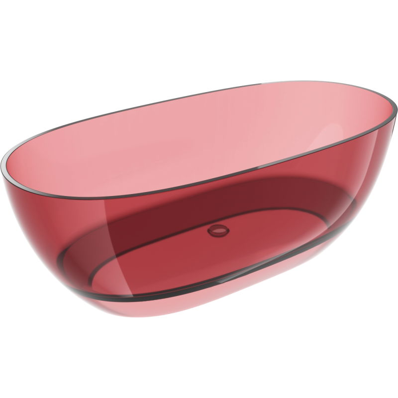 Mexen Pure розова свободностояща прозрачна вана 170 x 80 см, хромиран клапан - 58071708003