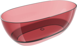 Mexen Pure розова свободностояща прозрачна вана 170 x 80 см, хромиран клапан - 58071708003