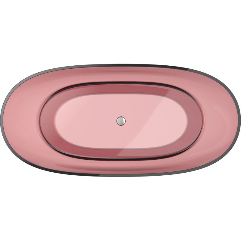 Mexen Pure розова свободностояща прозрачна вана 170 x 80 см, хромиран клапан - 58071708003