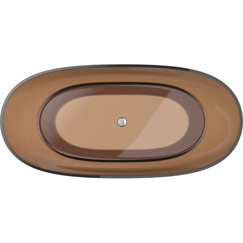 Mexen Pure earth свободностояща прозрачна вана 170 x 80 см, хромиран изпускател - 58071708005