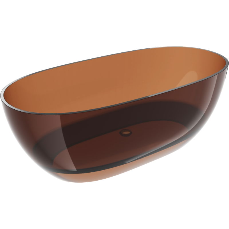 Mexen Pure earth свободностояща прозрачна вана 170 x 80 см, хромиран изпускател - 58071708005