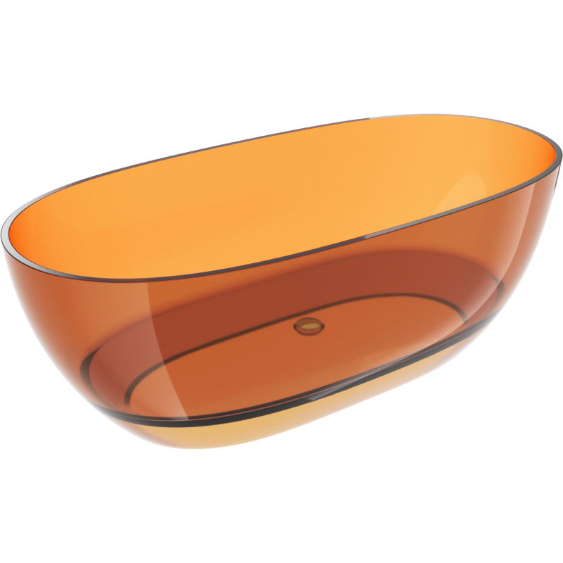 Mexen Pure ръжда вана свободностояща прозрачна 170 x 80 см, хромиран изпускател - 58071708006