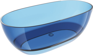 Mexen Pure дънковa свободно стояща прозрачна вана 170 x 80 см, хромиран изпускател - 58071708007