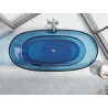 Mexen Pure прозрачна свободностояща вана 170 x 80 см, деним, хромиран отвор