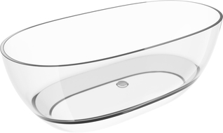 Mexen Pure прозрачна свободностояща вана 170 x 80 см, хромиран отвор - 58071708008