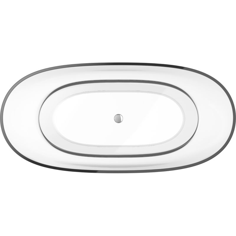 Mexen Pure прозрачна свободностояща вана 170 x 80 см, хромиран отвор - 58071708008