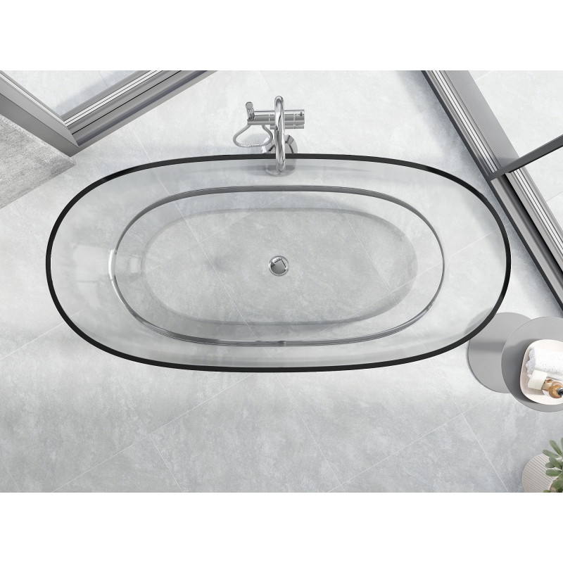 Mexen Pure прозрачна самостоятелна вана 170 x 80 см, прозрачна, хромиран