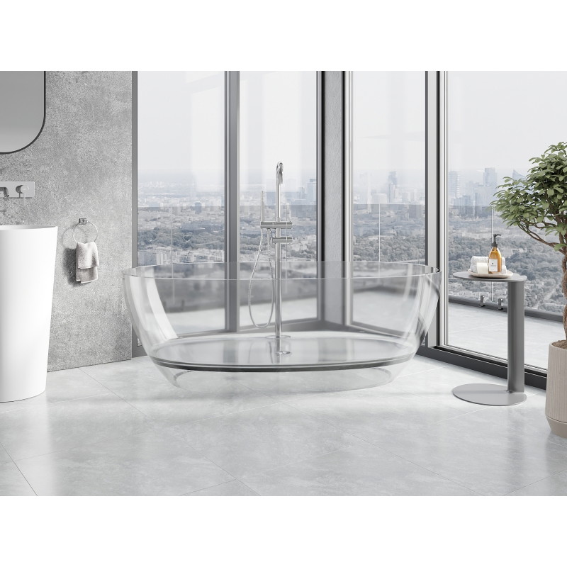 Mexen Pure прозрачна самостоятелна вана 170 x 80 см, прозрачна, хромиран