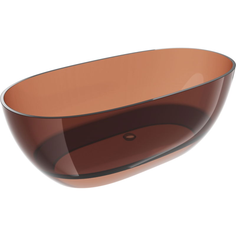 Mexen Pure cherry свободностояща прозрачна вана 170 x 80 см, хромиран капак - 58071708009