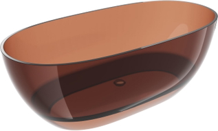 Mexen Pure самостоятелна прозрачна вана 170 x 80 см, cherry, хромиран тапи - 58071708009